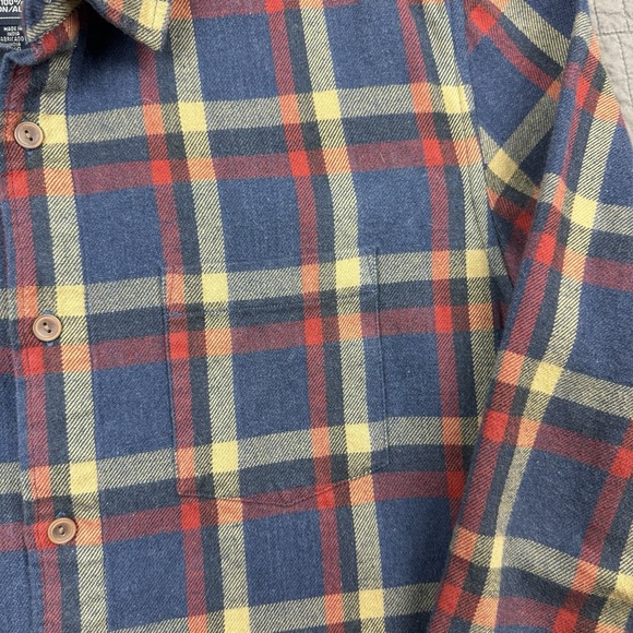Grayers Flannel Shirt Men's Large Blue Plaid Button Up Rugged Outdoors Cabincore - Picture 3 of 9